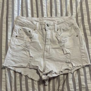 SHEIN white distressed denim shorts, women’s size S